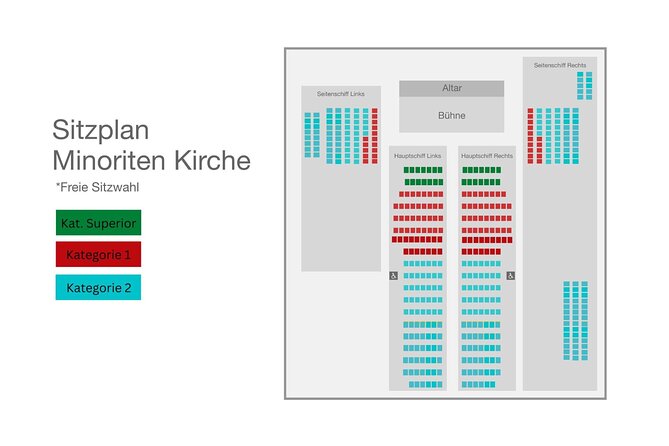 Classical Concerts in the Minorite Church - Tickets Vienna - Your seat choice: categories, sightlines, and the sound you’ll actually get